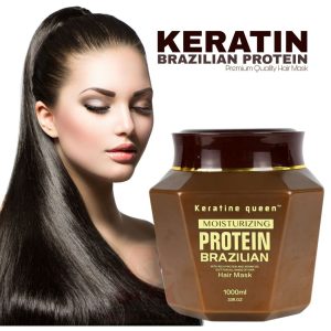 ماسک مو پروتئین برزیلی حجم ۱۰۰۰ میلی لیتر Keratin queen Moisturizing protein